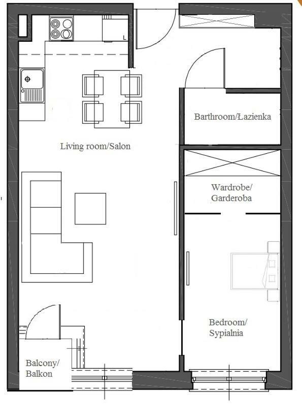 Central Kazimierz Apartment With Balcony Krakow Bagian luar foto